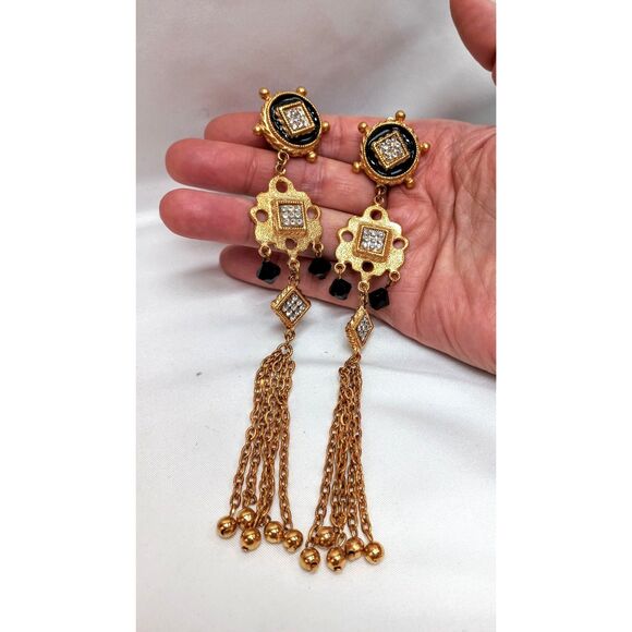 GERARD YOSCA Earrings Runway Statement Glamour 6" - Picture 3 of 12